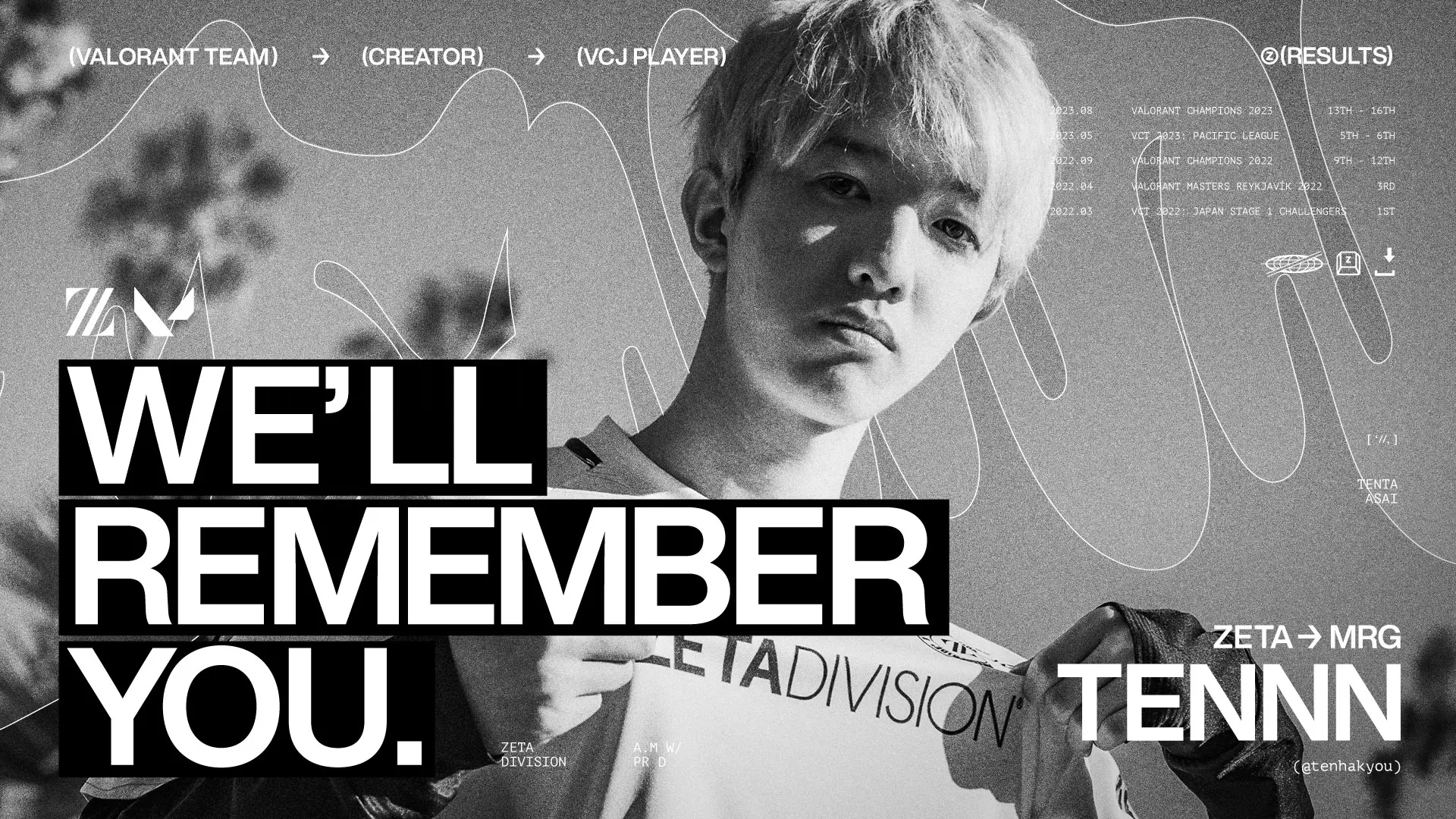 TENNN、ZETA DIVISIONから「MURASH GAMING」へ完全移籍すると発表