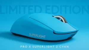 『Logicool G PRO X SUPERLIGHT 2」に新色シアンが数量限定で登場　4月30日発売、価格は26,950円。