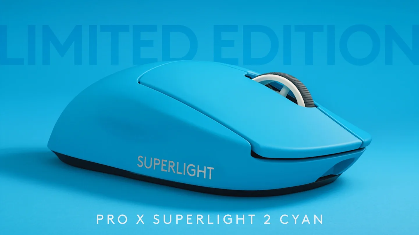 『Logicool G PRO X SUPERLIGHT 2」に新色シアンが数量限定で登場　4月30日発売、価格は26,950円。